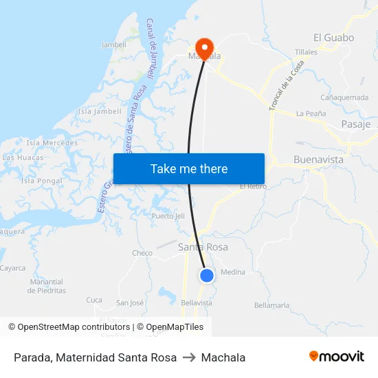 Parada, Maternidad Santa Rosa to Machala map