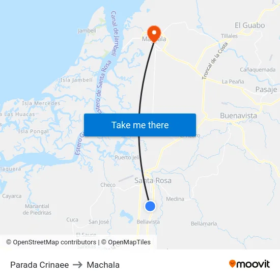 Parada Crinaee to Machala map