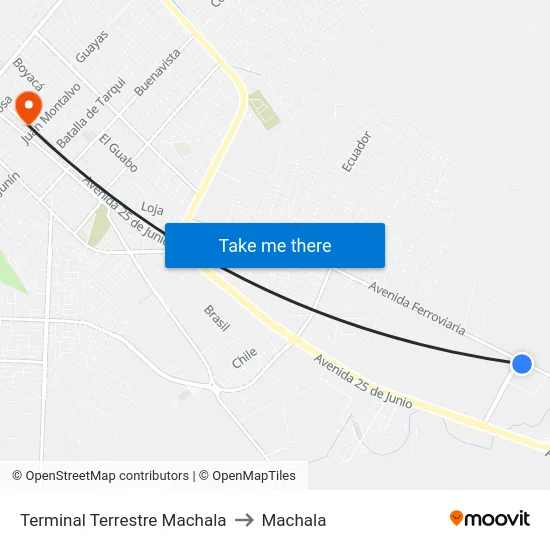 Terminal Terrestre Machala to Machala map
