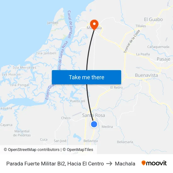 Parada Fuerte Militar Bi2, Hacia El Centro to Machala map