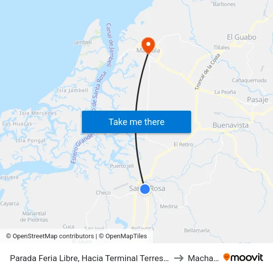 Parada Feria Libre, Hacia Terminal Terrestre to Machala map