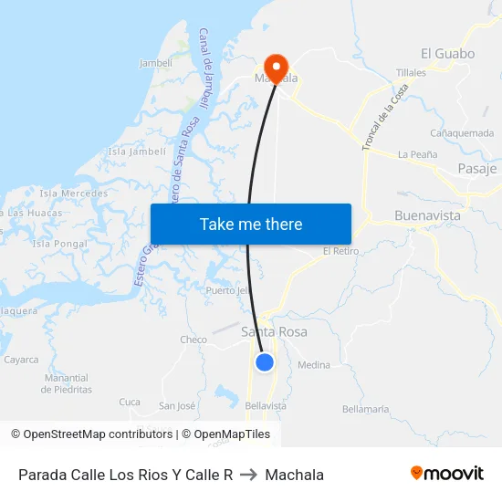 Parada Calle Los Rios Y Calle R to Machala map