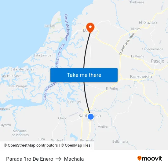 Parada 1ro De Enero to Machala map