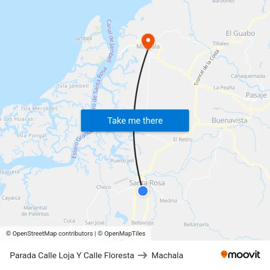 Parada Calle Loja Y Calle Floresta to Machala map