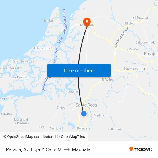 Parada, Av. Loja Y Calle M to Machala map