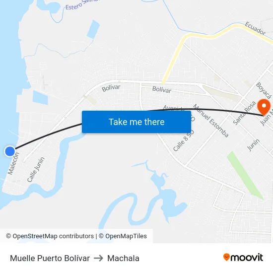 Muelle Puerto Bolívar to Machala map