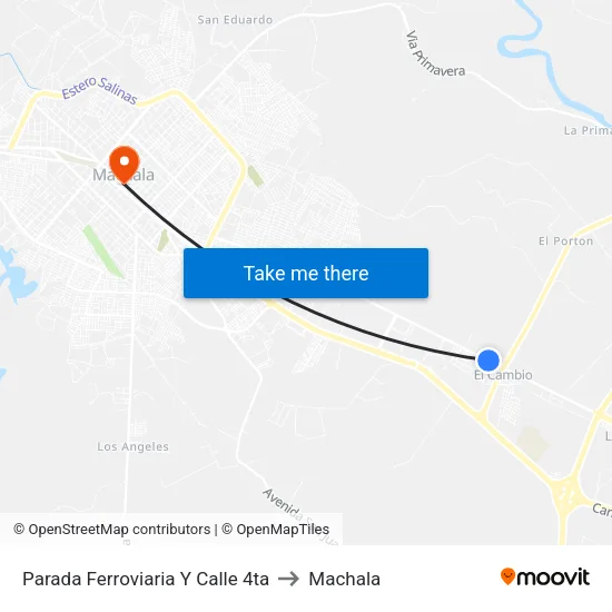 Parada Ferroviaria Y Calle 4ta to Machala map