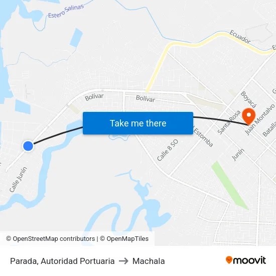 Parada, Autoridad Portuaria to Machala map
