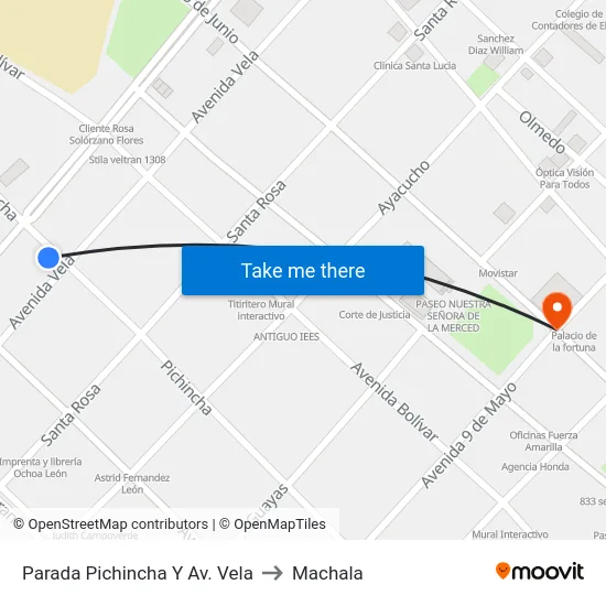Parada Pichincha Y Av. Vela to Machala map