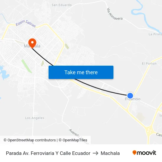 Parada Av. Ferroviaria Y Calle Ecuador to Machala map