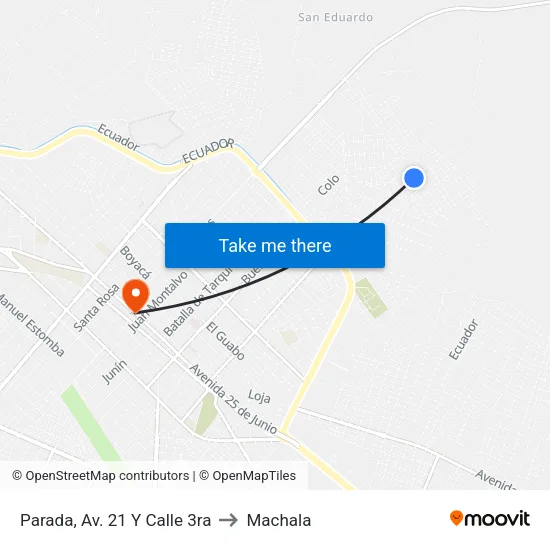 Parada, Av. 21 Y Calle 3ra to Machala map