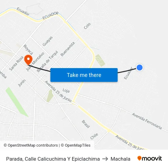 Parada, Calle Calicuchima Y Epiclachima to Machala map