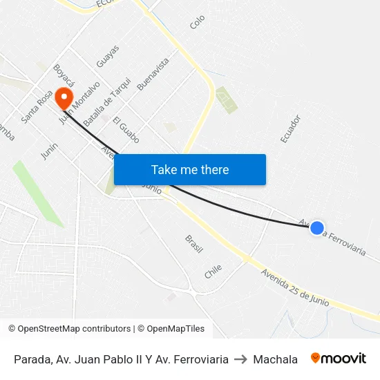 Parada, Av. Juan Pablo II Y Av. Ferroviaria to Machala map