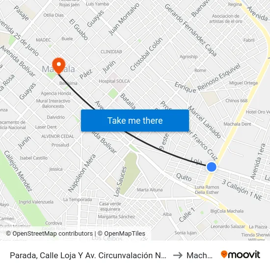Parada, Calle Loja Y Av. Circunvalación Norte to Machala map