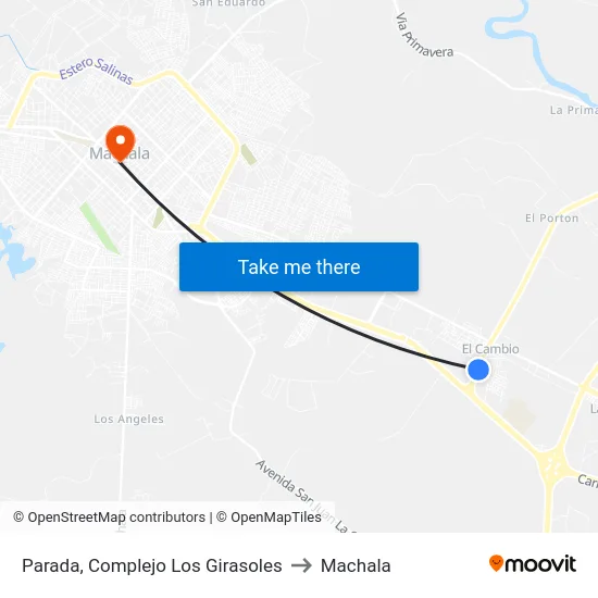 Parada, Complejo Los Girasoles to Machala map