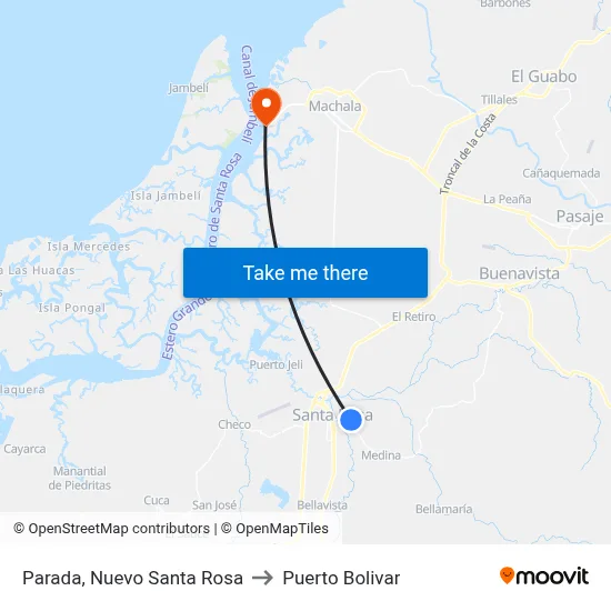 Parada, Nuevo Santa Rosa to Puerto Bolivar map