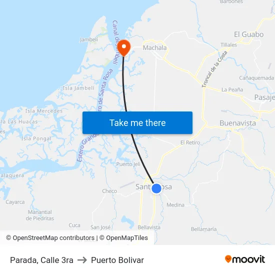 Parada, Calle 3ra to Puerto Bolivar map
