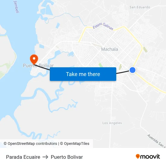 Parada Ecuaire to Puerto Bolivar map