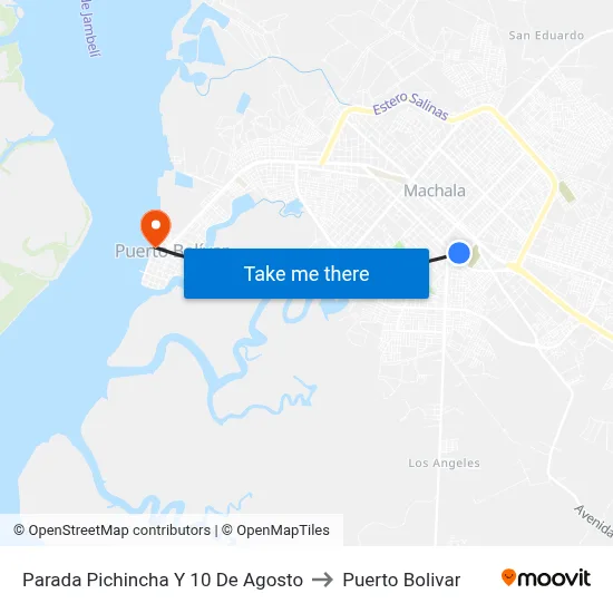 Parada Pichincha Y 10 De Agosto to Puerto Bolivar map