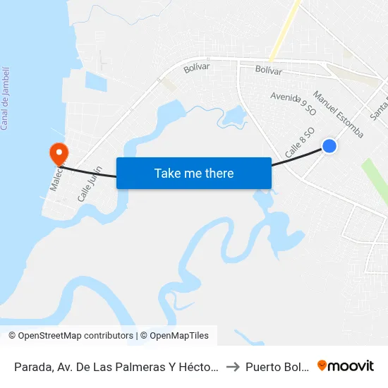 Parada, Av. De Las Palmeras Y Héctor Chica to Puerto Bolivar map