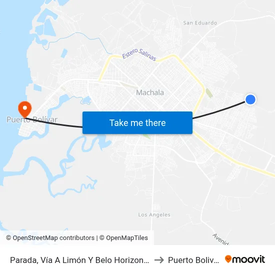 Parada, Vía A Limón Y Belo Horizonte to Puerto Bolivar map