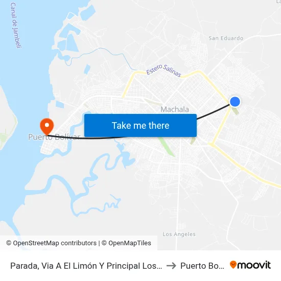 Parada, Via A El Limón Y Principal Los Vergeles to Puerto Bolivar map