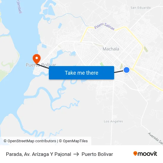 Parada, Av. Arízaga Y Pajonal to Puerto Bolivar map