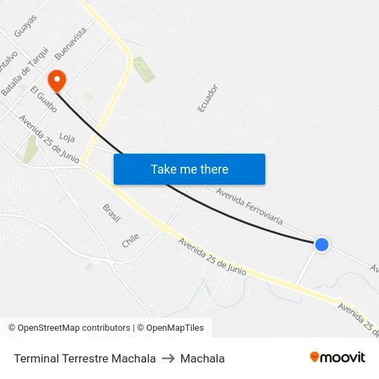 Terminal Terrestre Machala to Machala map