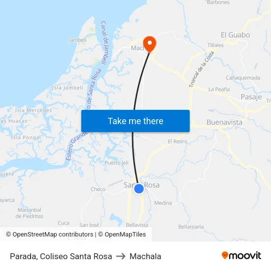 Parada, Coliseo Santa Rosa to Machala map