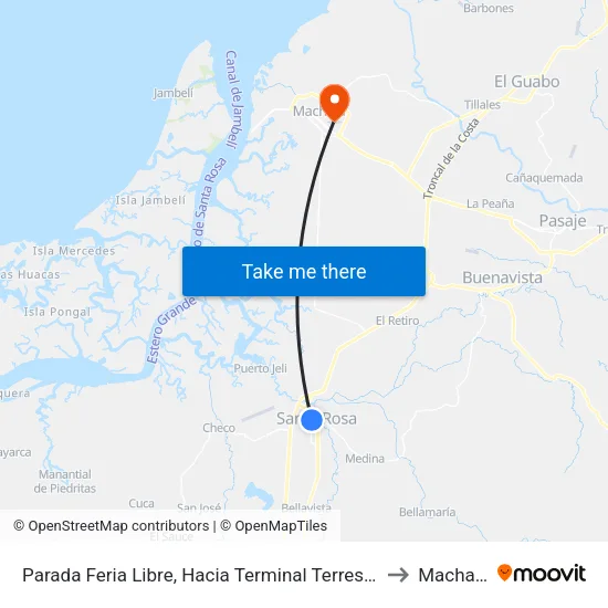 Parada Feria Libre, Hacia Terminal Terrestre to Machala map