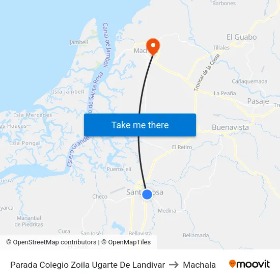 Parada Colegio Zoila Ugarte De Landivar to Machala map