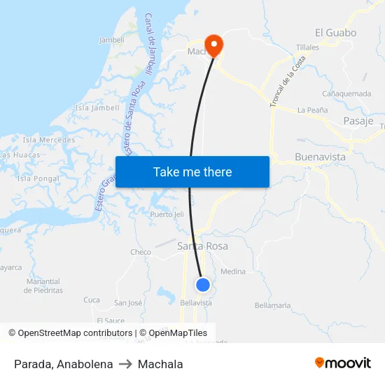 Parada, Anabolena to Machala map