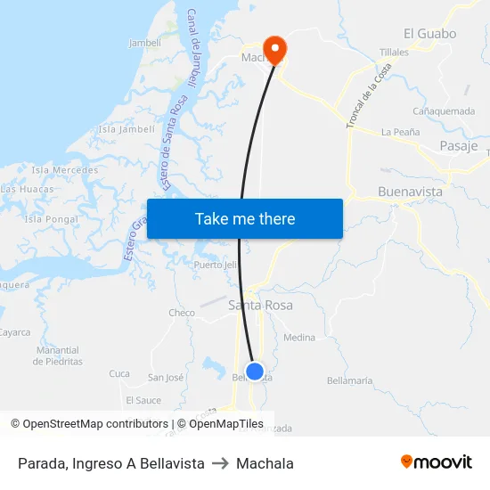 Parada, Ingreso A Bellavista to Machala map