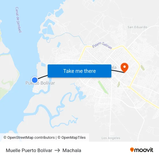 Muelle Puerto Bolívar to Machala map