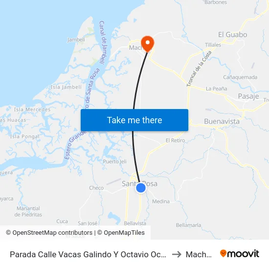 Parada Calle Vacas Galindo Y Octavio Ochoa to Machala map