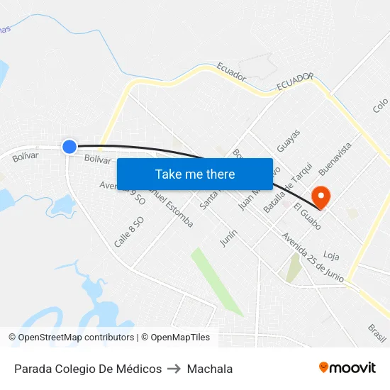 Parada Colegio De Médicos to Machala map
