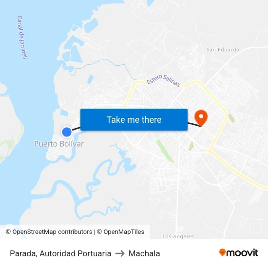 Parada, Autoridad Portuaria to Machala map