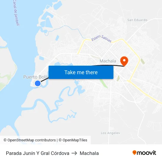 Parada Junín Y Gral Córdova to Machala map
