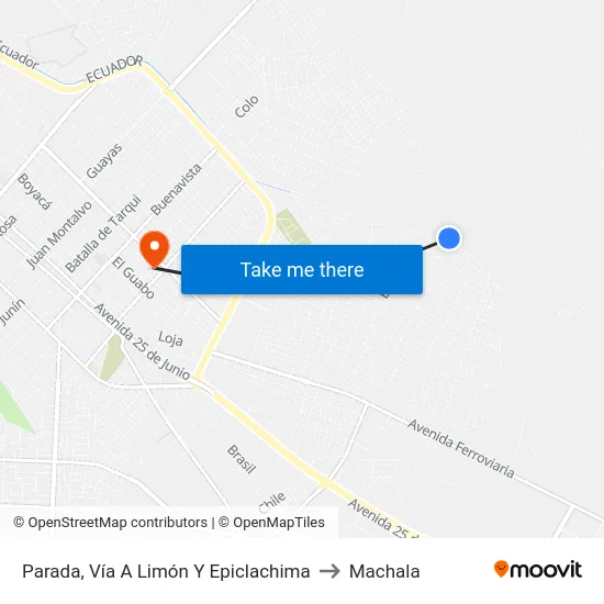 Parada, Vía A Limón Y Epiclachima to Machala map