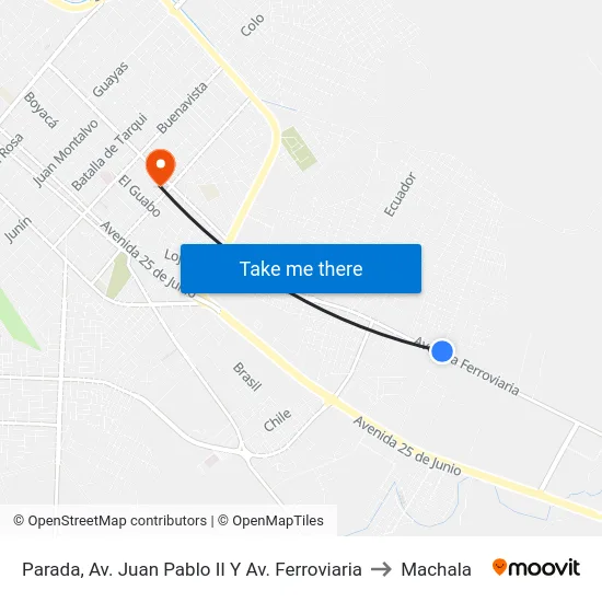 Parada, Av. Juan Pablo II Y Av. Ferroviaria to Machala map