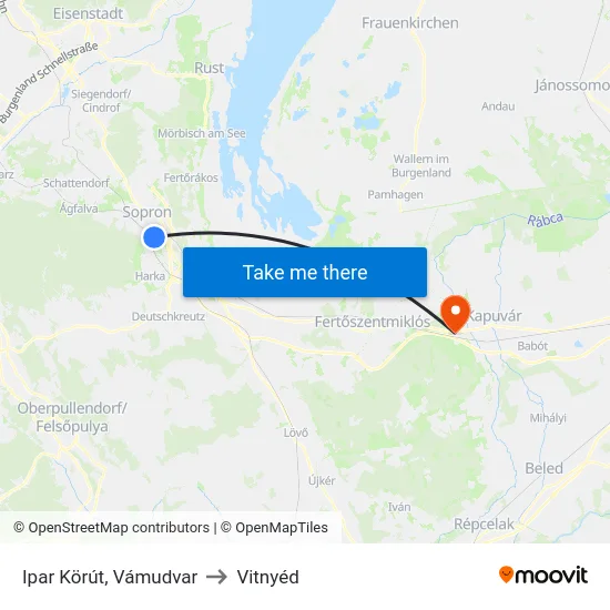 Ipar Körút, Vámudvar to Vitnyéd map
