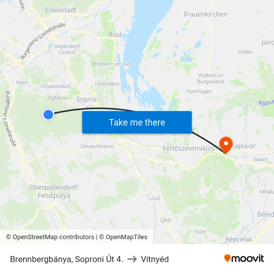 Brennbergbánya, Soproni Út 4. to Vitnyéd map