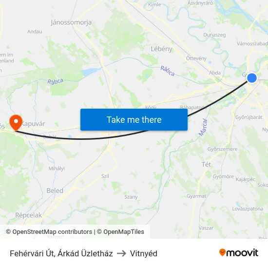 Fehérvári Út, Árkád Üzletház to Vitnyéd map