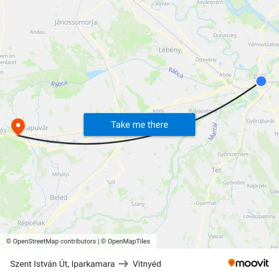 Szent István Út, Iparkamara to Vitnyéd map