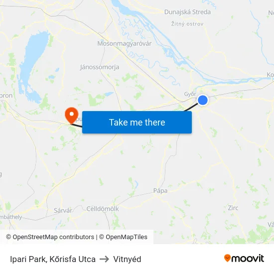 Ipari Park, Kőrisfa Utca to Vitnyéd map