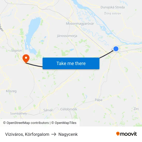 Víziváros, Körforgalom to Nagycenk map