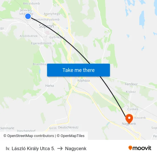 Iv. László Király Utca 5. to Nagycenk map
