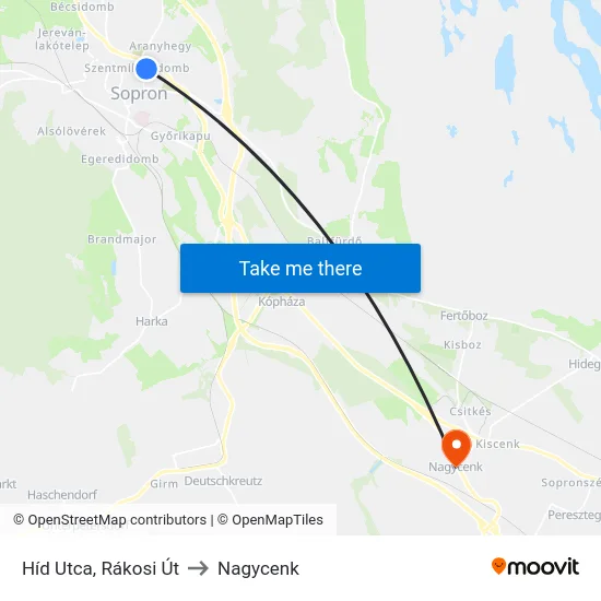 Híd Utca, Rákosi Út to Nagycenk map