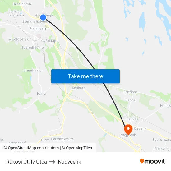 Rákosi Út, Ív Utca to Nagycenk map