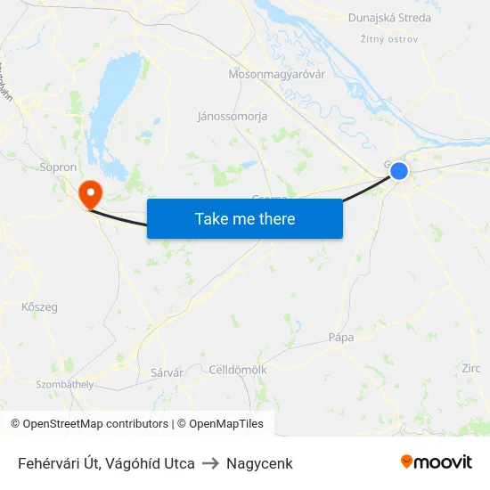 Fehérvári Út, Vágóhíd Utca to Nagycenk map